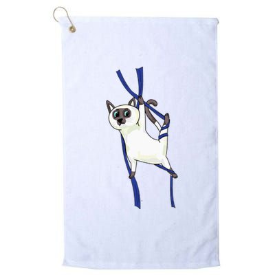 Aerial Silks Dancer Aerialist Air Yoga Acrobatics Cat Funny Platinum Collection Golf Towel