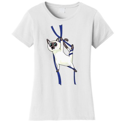 Aerial Silks Dancer Aerialist Air Yoga Acrobatics Cat Funny Women's T-Shirt