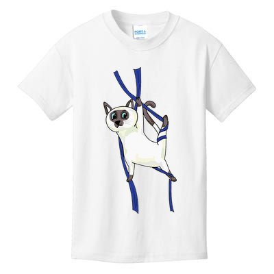 Aerial Silks Dancer Aerialist Air Yoga Acrobatics Cat Funny Kids T-Shirt