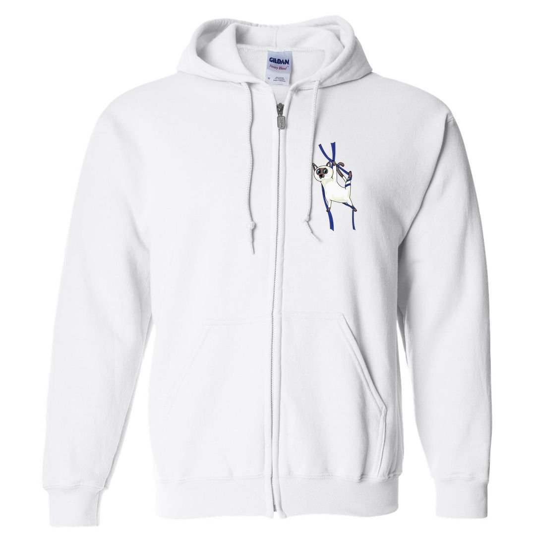 Aerial Silks Dancer Aerialist Air Yoga Acrobatics Cat Funny Full Zip Hoodie