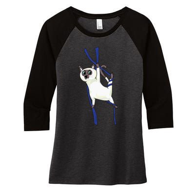 Aerial Silks Dancer Aerialist Air Yoga Acrobatics Cat Funny Women's Tri-Blend 3/4-Sleeve Raglan Shirt