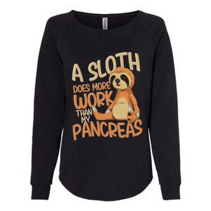 A Sloth Does More Work Diabetic Funny Diabetes Awareness Meaningful Gift Womens California Wash Sweatshirt