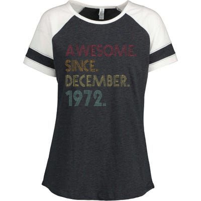 Awesome Since December 1972 50th Birthday Gift 50 Years Old Enza Ladies Jersey Colorblock Tee