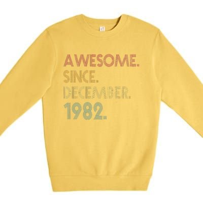 Awesome Since December 1982 40th Birthday Gift 40 Years Old Premium Crewneck Sweatshirt