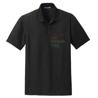 Awesome Since December 1982 40th Birthday Gift 40 Years Old Dry Zone Grid Polo