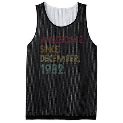 Awesome Since December 1982 40th Birthday Gift 40 Years Old Mesh Reversible Basketball Jersey Tank