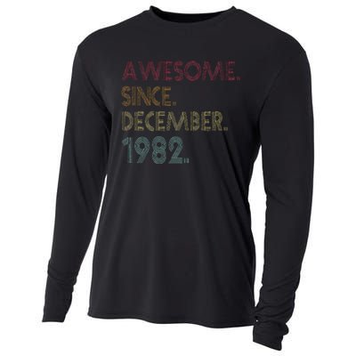 Awesome Since December 1982 40th Birthday Gift 40 Years Old Cooling Performance Long Sleeve Crew