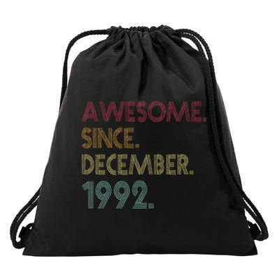 Awesome Since December 1992 30th Birthday Gift 30 Years Old Drawstring Bag