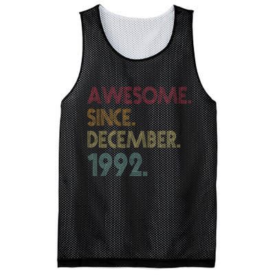 Awesome Since December 1992 30th Birthday Gift 30 Years Old Mesh Reversible Basketball Jersey Tank