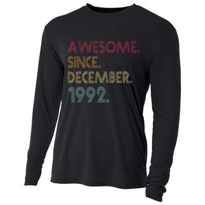 Awesome Since December 1992 30th Birthday Gift 30 Years Old Cooling Performance Long Sleeve Crew