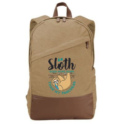 A Sloth Does More Work Than My Pancreas Type One Diabetes Cotton Canvas Backpack