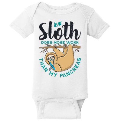 A Sloth Does More Work Than My Pancreas Type One Diabetes Baby Bodysuit