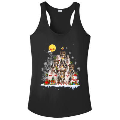 Australian Shepherd Dog Lover Matching Santa Christmas Tree Cute Gift Ladies PosiCharge Competitor Racerback Tank