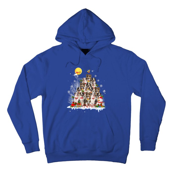 Australian Shepherd Dog Lover Matching Santa Christmas Tree Cute Gift Hoodie