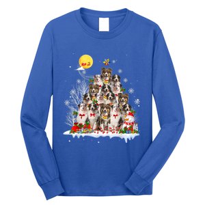 Australian Shepherd Dog Lover Matching Santa Christmas Tree Cute Gift Long Sleeve Shirt