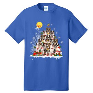 Australian Shepherd Dog Lover Matching Santa Christmas Tree Cute Gift Tall T-Shirt