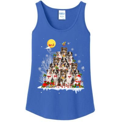 Australian Shepherd Dog Lover Matching Santa Christmas Tree Cute Gift Ladies Essential Tank