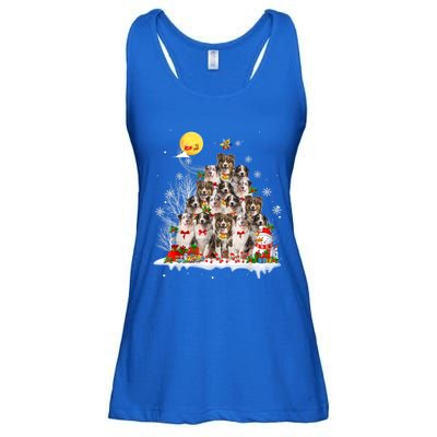 Australian Shepherd Dog Lover Matching Santa Christmas Tree Cute Gift Ladies Essential Flowy Tank