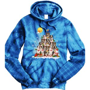 Australian Shepherd Dog Lover Matching Santa Christmas Tree Cute Gift Tie Dye Hoodie