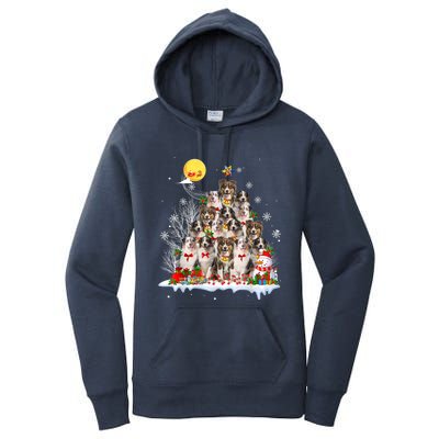 Australian Shepherd Dog Lover Matching Santa Christmas Tree Cute Gift Women's Pullover Hoodie