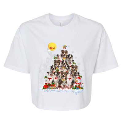 Australian Shepherd Dog Lover Matching Santa Christmas Tree Cute Gift Bella+Canvas Jersey Crop Tee