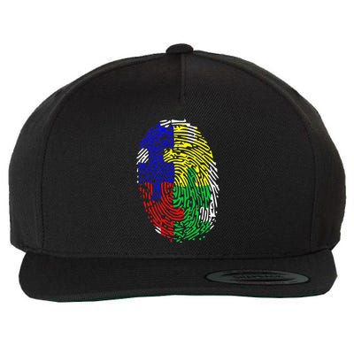 Autism Spectrum Disorder (ASD) Awareness Fingerprint Wool Snapback Cap