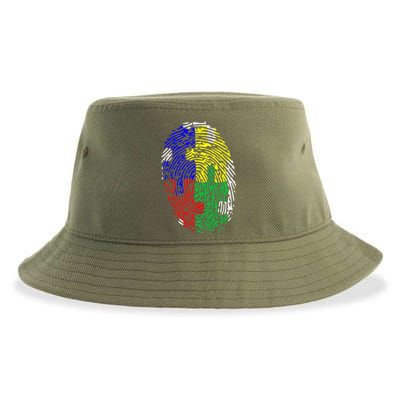 Autism Spectrum Disorder (ASD) Awareness Fingerprint Sustainable Bucket Hat