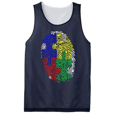 Autism Spectrum Disorder (ASD) Awareness Fingerprint Mesh Reversible Basketball Jersey Tank