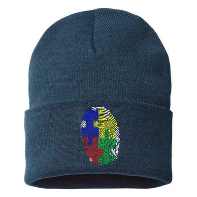 Autism Spectrum Disorder (ASD) Awareness Fingerprint Sustainable Knit Beanie