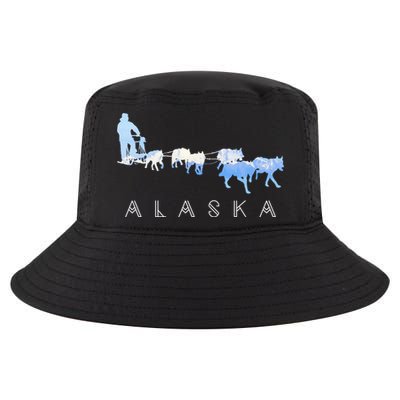Alaska Sled Dogs Mushing Gift Sled Dog Team Snow Mountain Scene Gift Cool Comfort Performance Bucket Hat