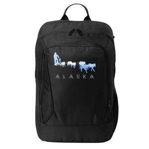 Alaska Sled Dogs Mushing Gift Sled Dog Team Snow Mountain Scene Gift City Backpack