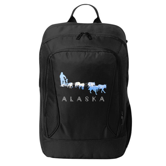 Alaska Sled Dogs Mushing Gift Sled Dog Team Snow Mountain Scene Gift City Backpack