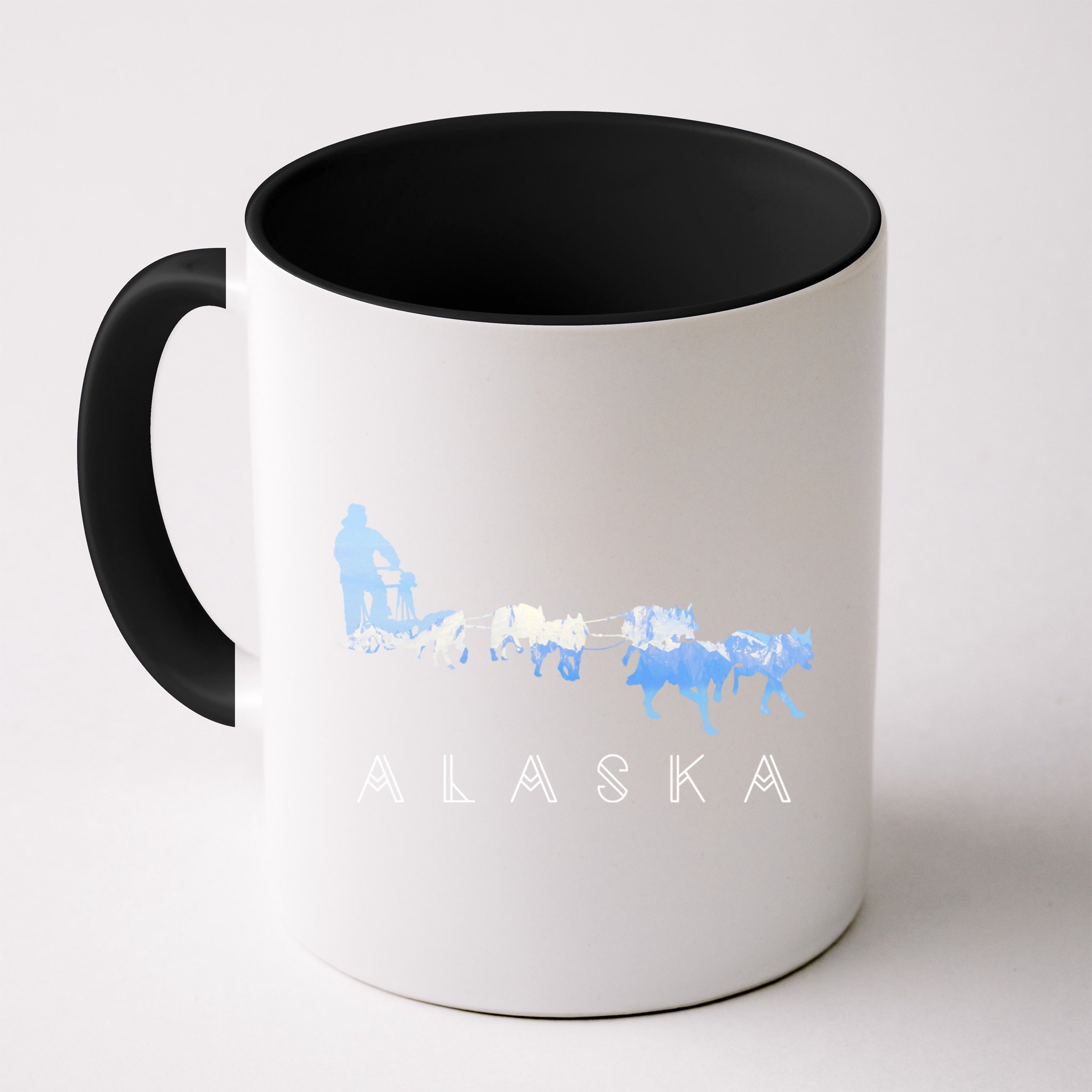 Alaska Sled Dogs Mushing Gift Sled Dog Team Snow Mountain Scene Gift Mug