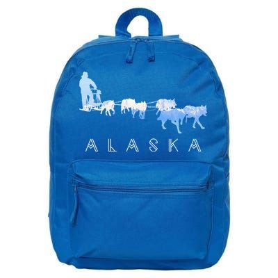 Alaska Sled Dogs Mushing Gift Sled Dog Team Snow Mountain Scene Gift 16 in Basic Backpack