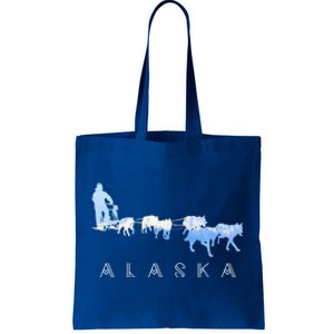 Alaska Sled Dogs Mushing Gift Sled Dog Team Snow Mountain Scene Gift Tote Bag