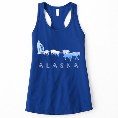 Alaska Sled Dogs Mushing Gift Sled Dog Team Snow Mountain Scene Gift Womens Tank Top