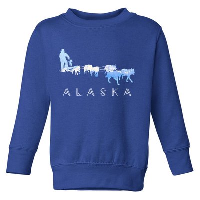 Alaska Sled Dogs Mushing Gift Sled Dog Team Snow Mountain Scene Gift Toddler Sweatshirt