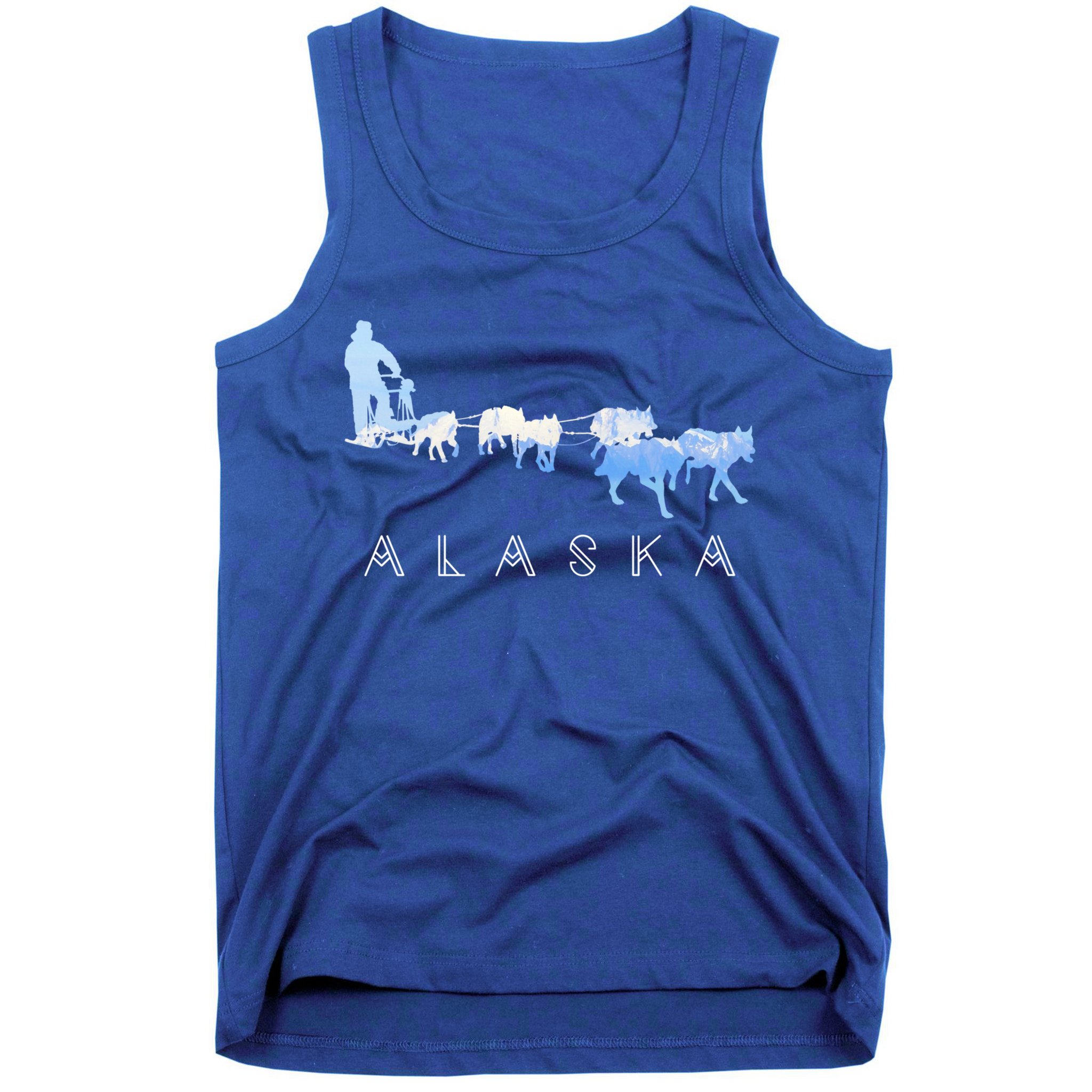 Alaska Sled Dogs Mushing Gift Sled Dog Team Snow Mountain Scene Gift Tank Top