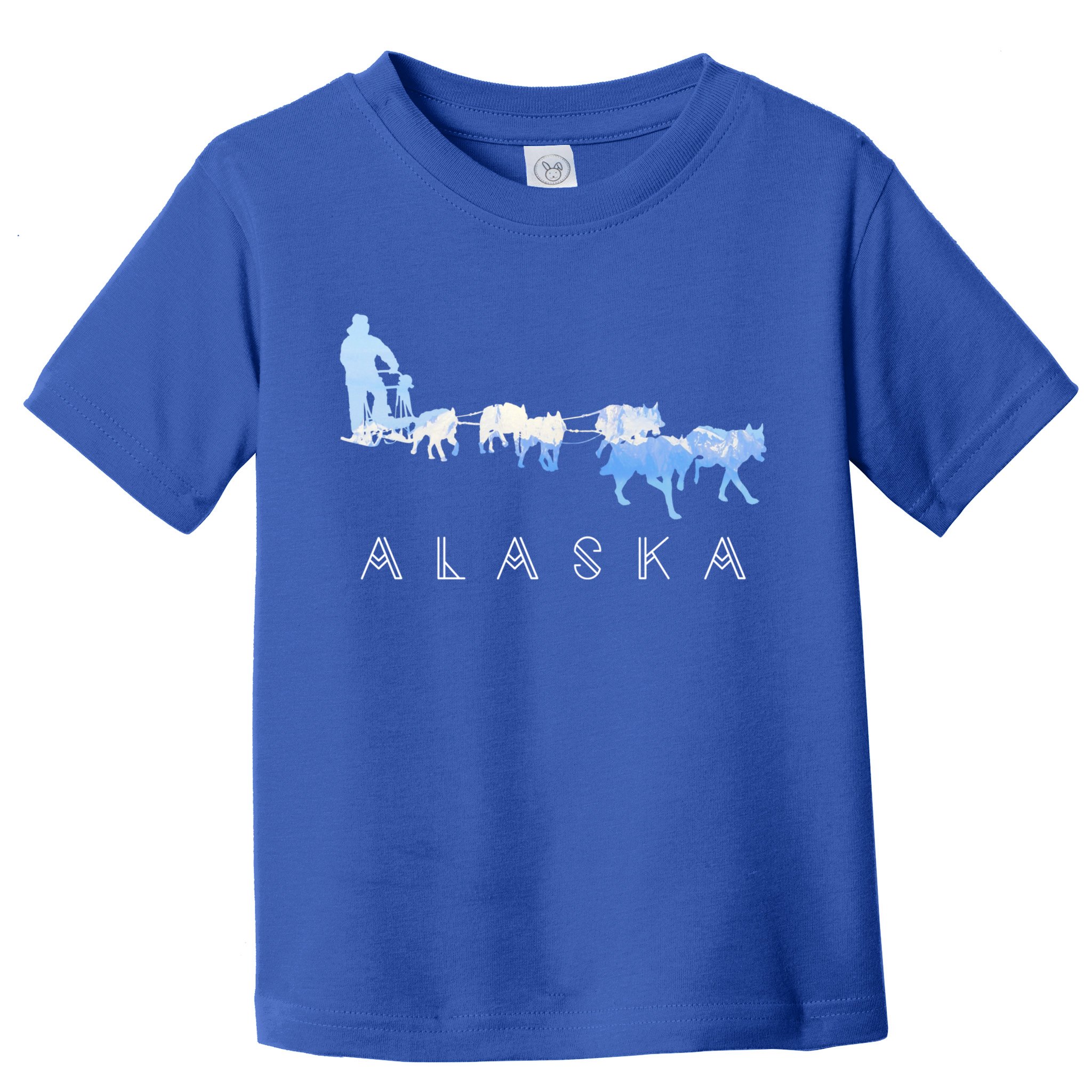 Alaska Sled Dogs Mushing Gift Sled Dog Team Snow Mountain Scene Gift Toddler T-Shirt