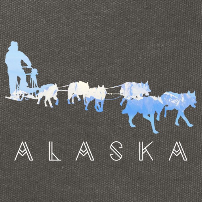 Alaska Sled Dogs Mushing Gift Sled Dog Team Snow Mountain Scene Gift Cotton Canvas Backpack
