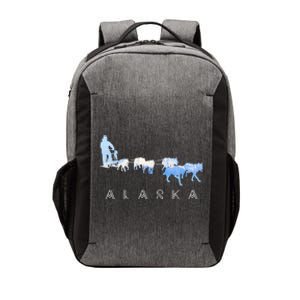 Alaska Sled Dogs Mushing Gift Sled Dog Team Snow Mountain Scene Gift Vector Backpack