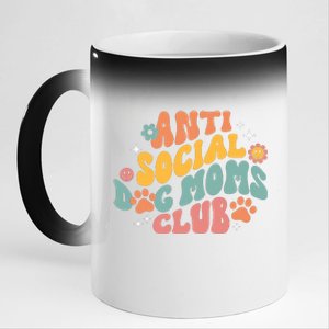 Anti Social Dog Moms Club 11oz Black Color Changing Mug