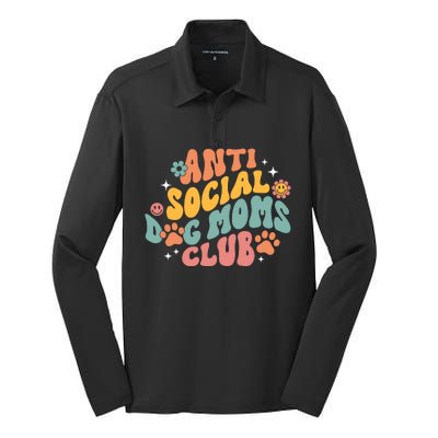 Anti Social Dog Moms Club Silk Touch Performance Long Sleeve Polo