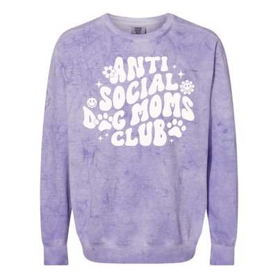 Anti Social Dog Moms Club Black Colorblast Crewneck Sweatshirt