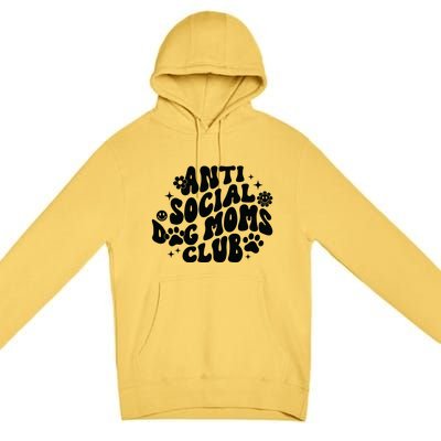 Anti Social Dog Moms Club Black Premium Pullover Hoodie