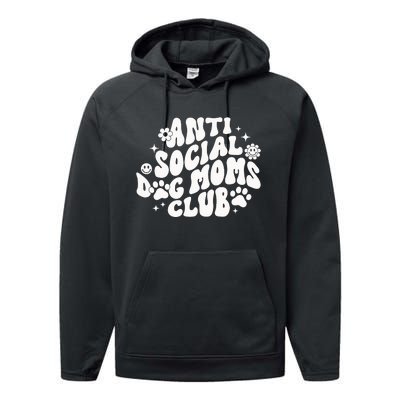 Anti Social Dog Moms Club Black Performance Fleece Hoodie