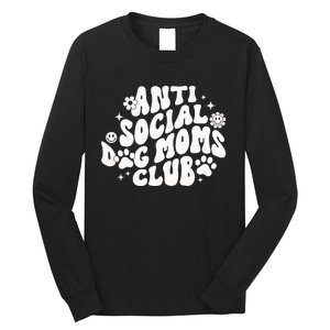 Anti Social Dog Moms Club Black Long Sleeve Shirt