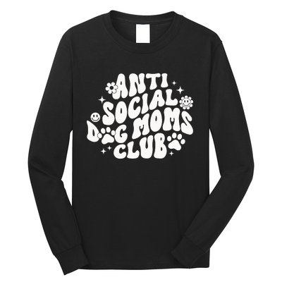 Anti Social Dog Moms Club Black Long Sleeve Shirt