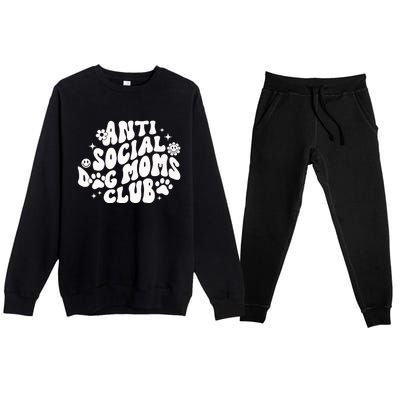 Anti Social Dog Moms Club Black Premium Crewneck Sweatsuit Set