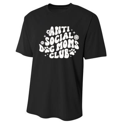 Anti Social Dog Moms Club Black Performance Sprint T-Shirt